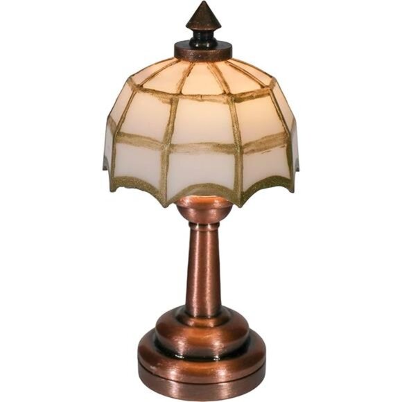 Miniature Dollhouse Table Lamp LED Light Battery Operated Furniture Accessory - Picture 7 of 7